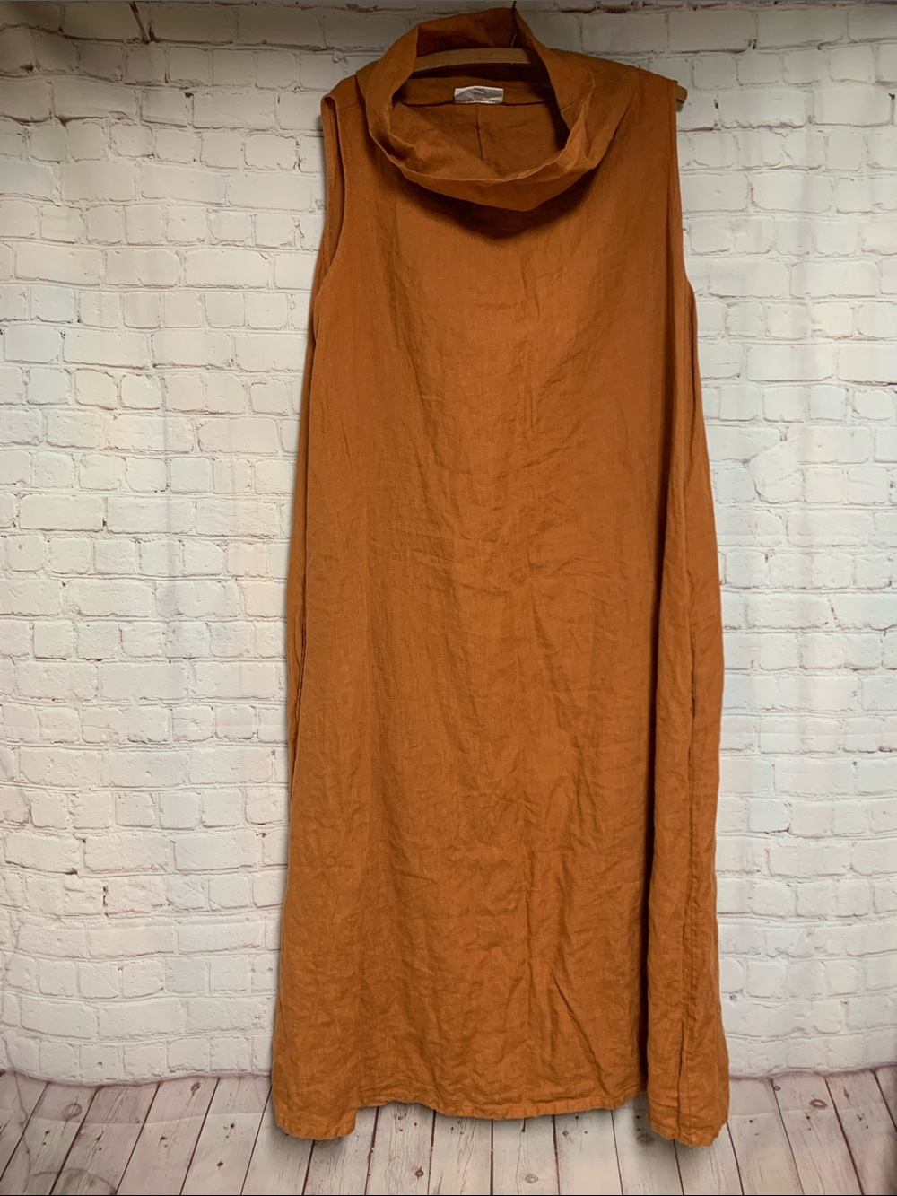bryn Walker Linen Dress in Rust Orange Size XL USA